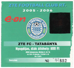 belépőjegy: Zalaegerszegi TE FC - FC Tatabánya 3-0 (NB I)