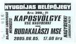 Kaposvölgye VSC - Budakalász MSE, 2005.06.05