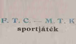 FTC - MTK sportjáték számolócédula