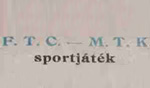 FTC - MTK sportjáték számolócédula