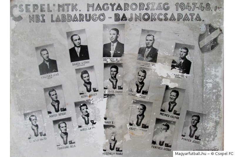 A Csepeli MTK csapata az 1947/1948-as szezonban