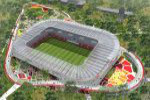 Debreceni stadion: áll az első tetőtartó acélszerkezet