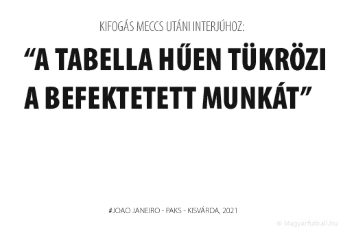 A tabella hűen tükrözi a befektetett munkát.