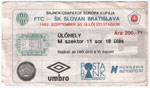 belépőjegy: Ferencvárosi TC - ŠK Slovan Bratislava (BEK)