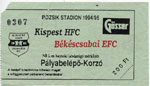 belépőjegy: Kispest-Honvéd FC - Békéscsabai Előre FC