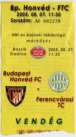 belépőjegy: Kispest - Ferencváros