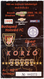belépőjegy: Budapest Honvéd FC - Újpest FC