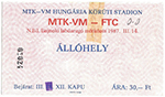 belépőjegy: MTK-VM SK - Ferencvárosi TC 0-0 (NB I)