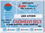 belépőjegy: Vasas Danubius Hotels - AEK Athens FC