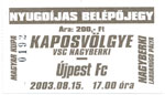 belépőjegy: Kaposvölgye VSC - Újpest FC (MK)