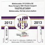 belépőjegy: Békéscsabai 1912 Előre SE - Vasas FC