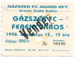 belépőjegy: Gázszer FC - FTC