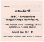 belépőjegy: SBTC - FTC (MK)