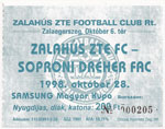 belépőjegy: Zalahús-ZTE FC - Soproni Dreher FAC (MK)