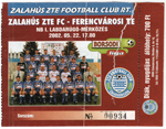 belépőjegy: Zalaegerszegi TE FC - Ferencvárosi TC 1-1