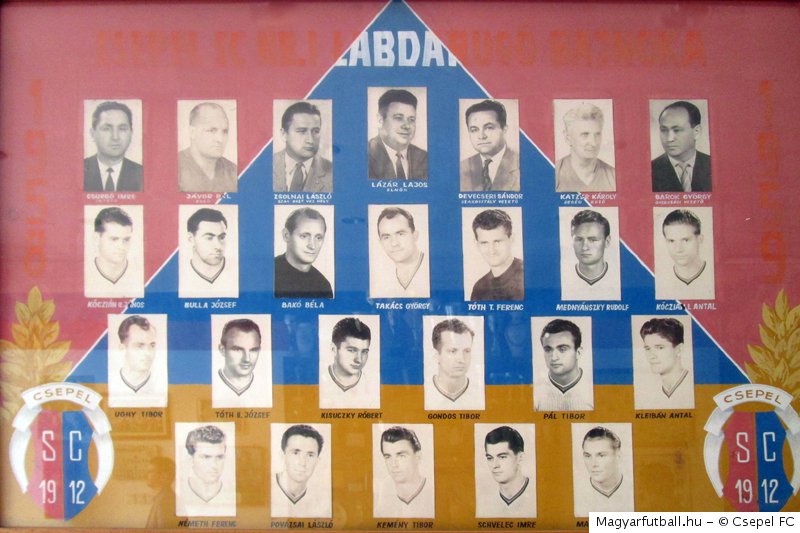 A Csepel SC csapata az 1958/1959-es szezonban