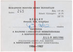 Bp. Honvéd SE bérlet, 1986.00.00