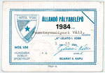 MTK-VM éves bérlet, 1984.00.00