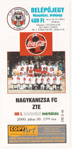 belépőjegy: Nagykanizsa FC - Zalahús-ZTE FC