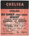 Chelsea FC - Bp. Vörös Lobogó, 1954.12.15