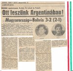Bolívia - Magyarország, 1977.12.01